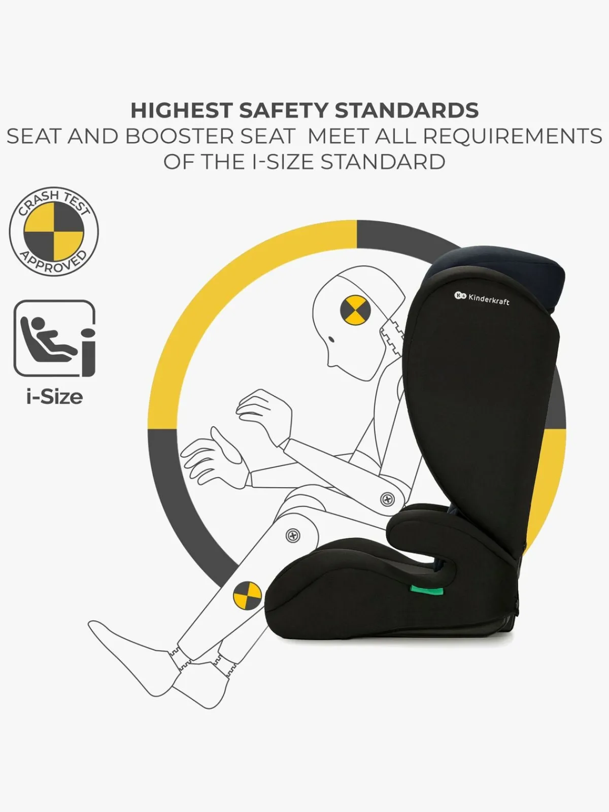 Kinderkraft Autostole 15-36 Kg*I-SPARK i-Size Autostol, Black Sort