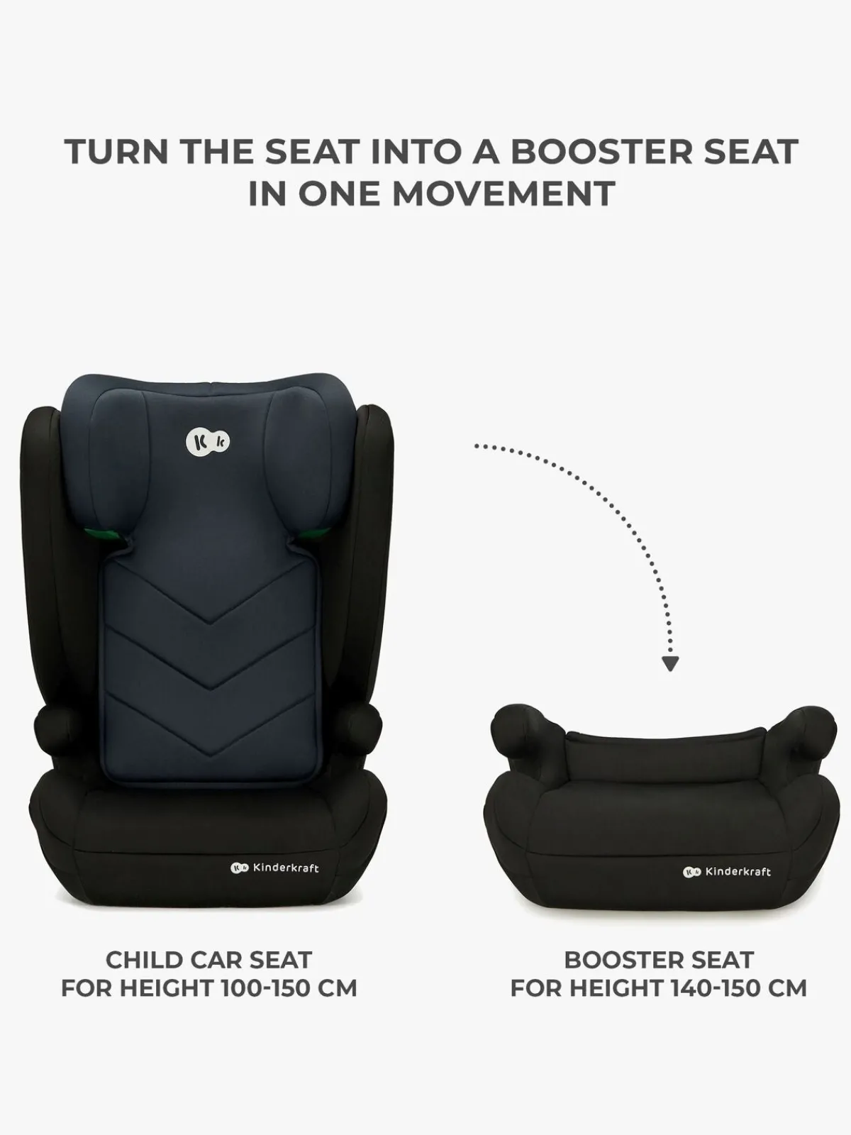 Kinderkraft Autostole 15-36 Kg*I-SPARK i-Size Autostol, Black Sort