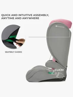 Kinderkraft Autostole 15-36 Kg*I-SPARK i-Size Autostol, Pink Lyserød/Grå