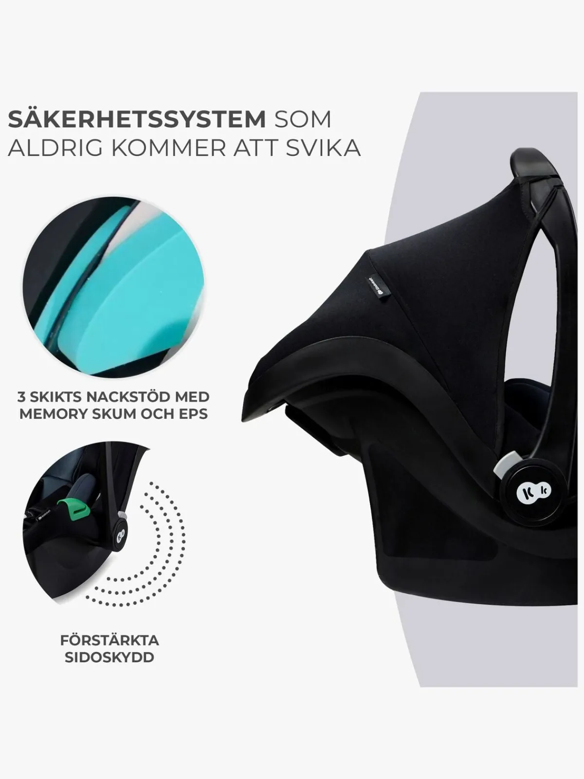 Kinderkraft Autostole 0-13 Kg*MINK PRO i-Size Autostol Baby inkl MINK FX Base, Black