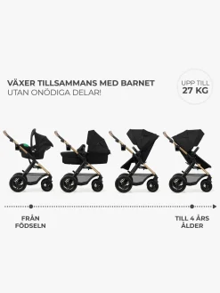 Kinderkraft MOOV 2 Air 3-in-1 Kombivogn, Pure Black