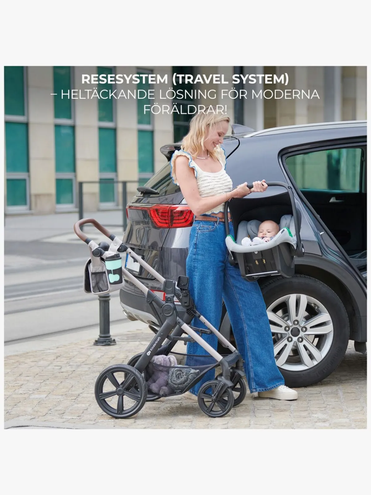 Kinderkraft MOOV 2 Air 3-in-1 Kombivogn, Pure Black