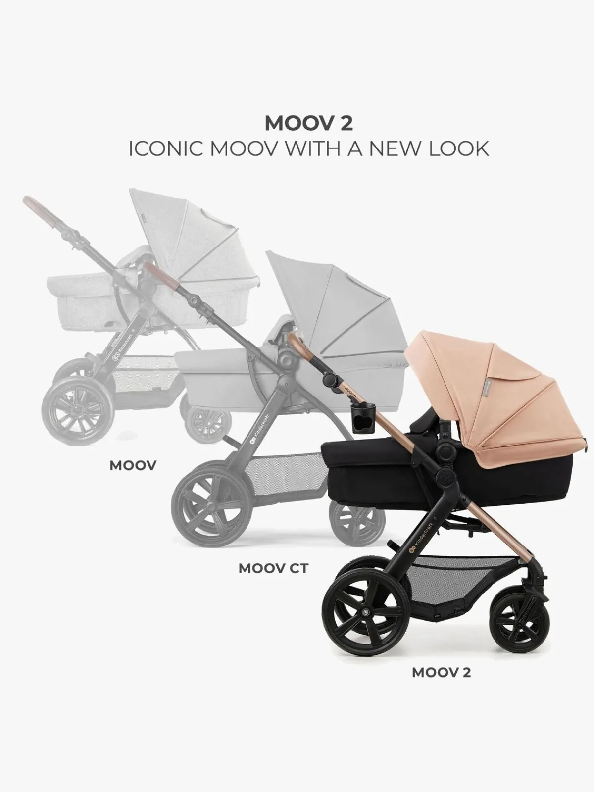 Kinderkraft Duo- & Kombivogne*MOOV 2 4-in-1 Duovogn, Sand Beige