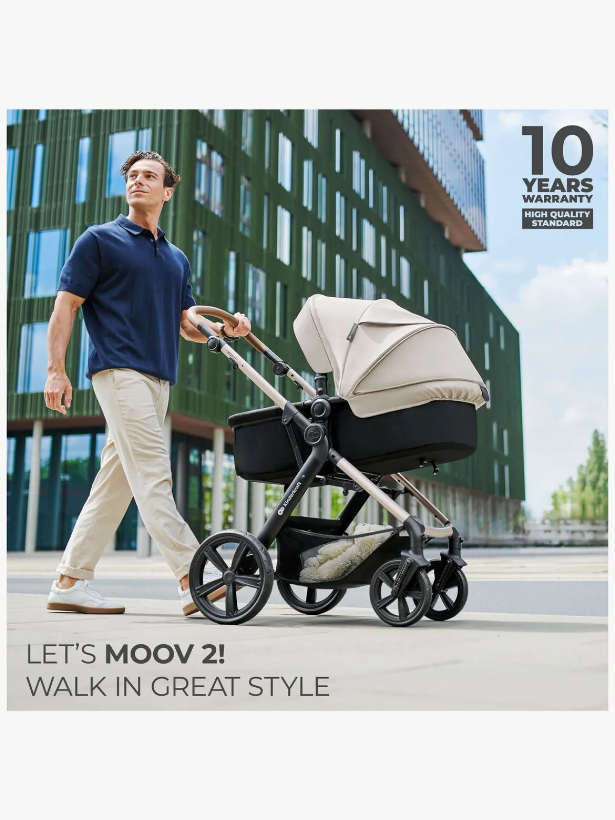 Kinderkraft Duo- & Kombivogne*MOOV 2 4-in-1 Duovogn, Sand Beige