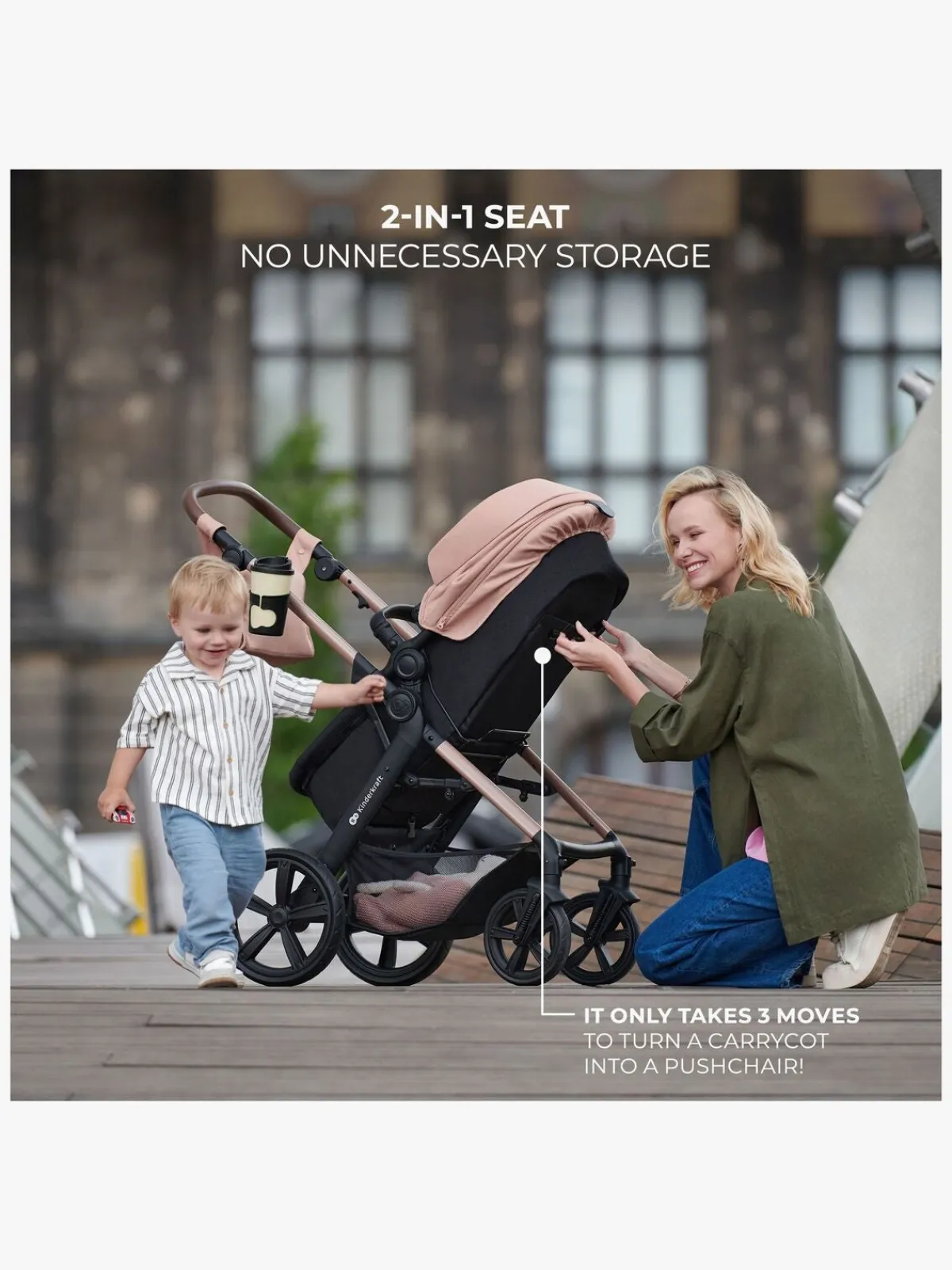 Kinderkraft MOOV 2 4-in-1 Duovogn, Moonlight Grey