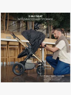 Kinderkraft Duo- & Kombivogne*MOOV 2 XL Air Kombivogn, Pure Black Sort