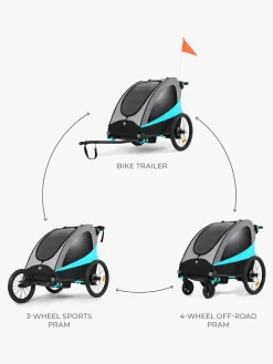 Kinderkraft Aktivitetsvogne>Nava Cykelanhænger, Hawaiian Blue