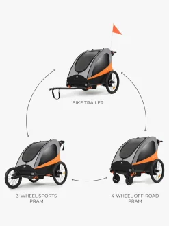 Kinderkraft Aktivitetsvogne*Nava Cykelanhænger, Sunny Orange