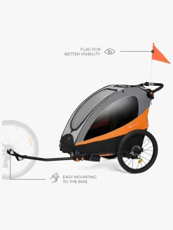 Kinderkraft Aktivitetsvogne*Nava Cykelanhænger, Sunny Orange