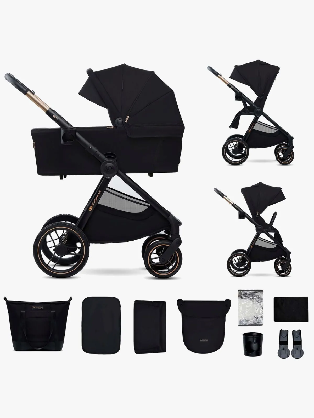 Kinderkraft NEA 2-in-1 Duovogn, Midnight Black