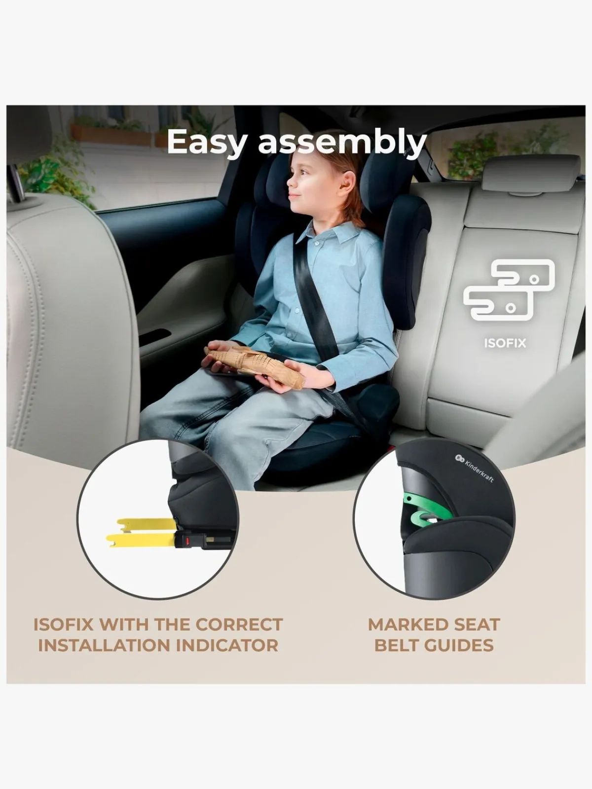 Kinderkraft Autostole 15-36 Kg*XPAND 2 i-Size Autostol, Graphite Black Sort