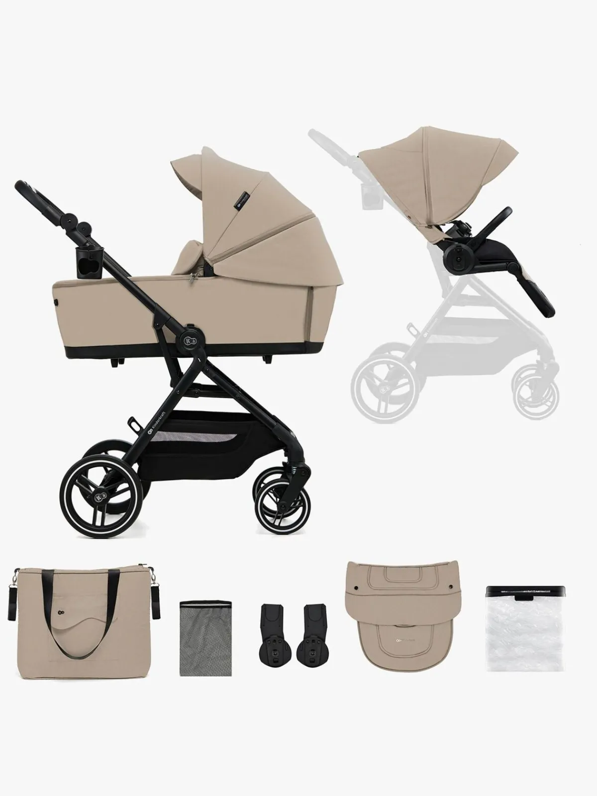 Kinderkraft YOXI 2-in-1 Duovogn, Sand