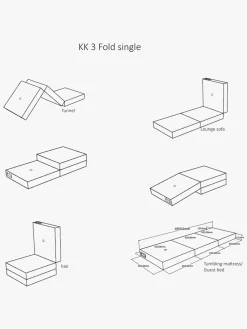 KlipKlap Børnesenge & Tilbehør*3 Fold Single Madras, Beige