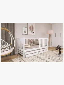 LanoMeble Børnesenge & Tilbehør*Lano Meble KAJA  Udtrækkelig Dobbeltseng 90x200, Hvid