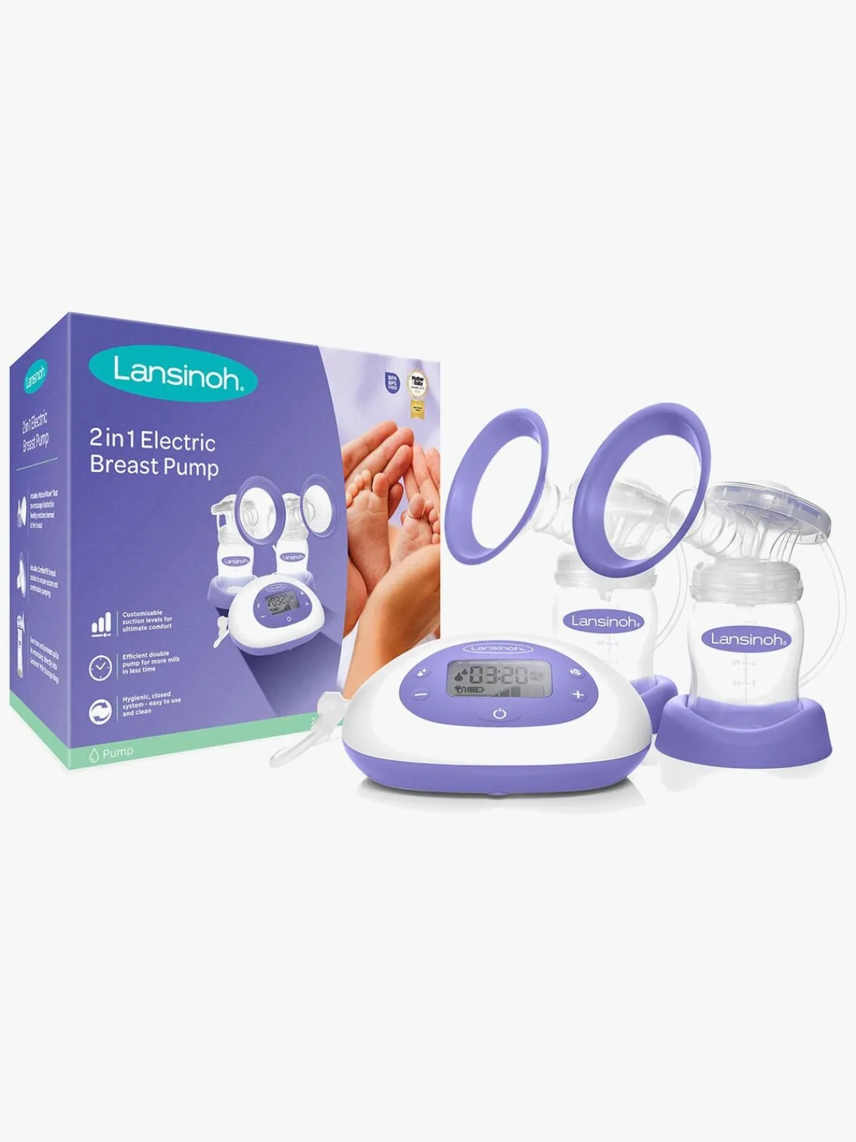 Lansinoh Brystpumpe Dobbelt, Elektrisk