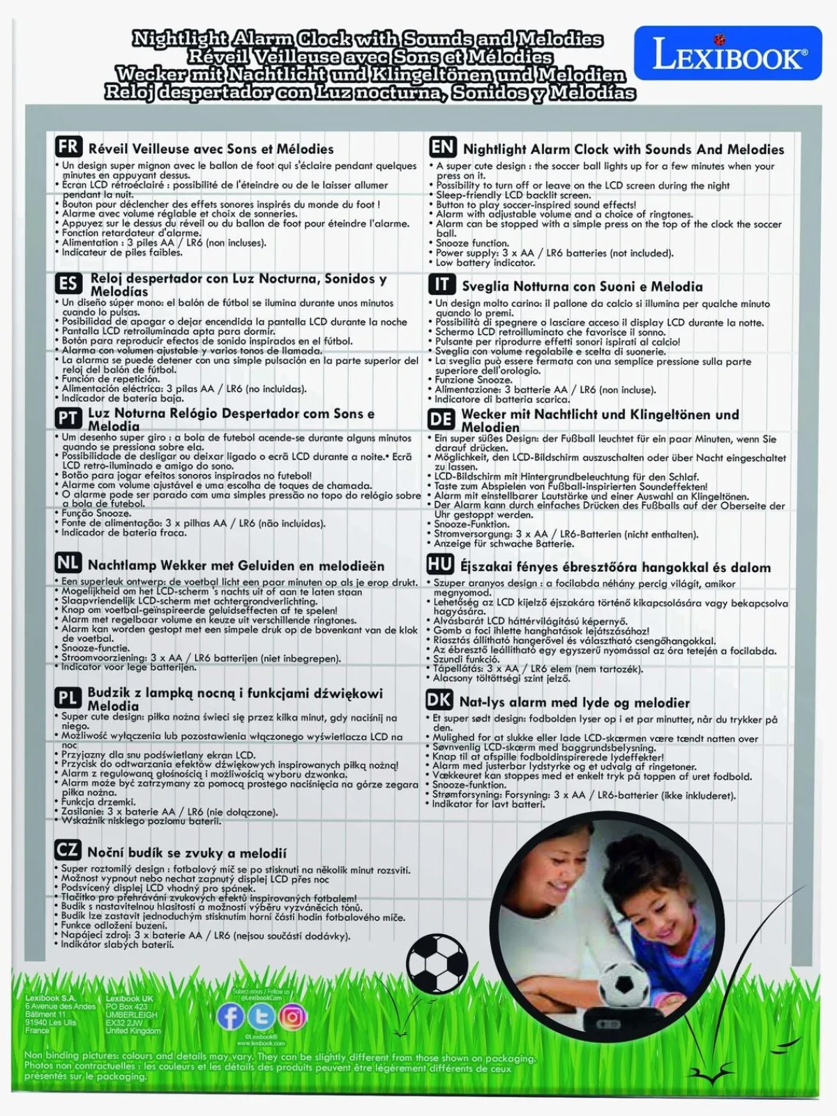 Børn Lexibook Fodbold Vækkeur