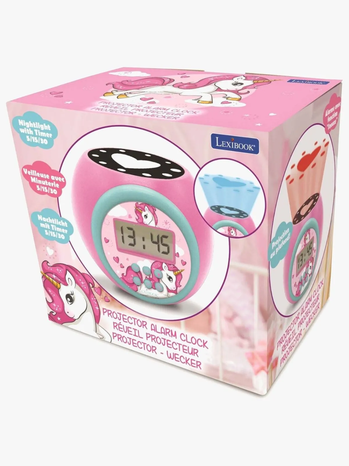 Børn Lexibook Projector Vækkeur, Lyserød