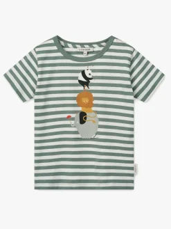 Børn Liewood Overdele>Apia Placement T-shirt, Circus/Stripe peppermint/Creme de la creme
