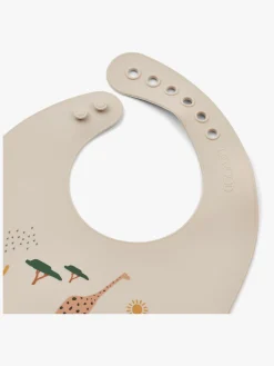 Liewood Tilda Hagesmæk med Tryk Silikone 2-pak, Safari/Sandy