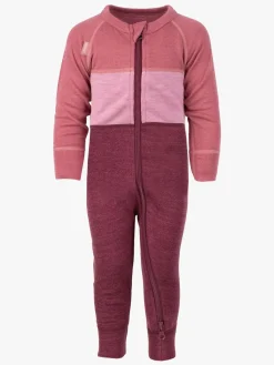 Børn Lindberg Undertøj|Uldtøj>Bamboo Merino Skiundertøj Flyverdragt, Blush/Rose