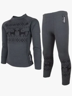 Børn Lindberg Kåbdalis Skiundertøj Merinomix, Anthracite