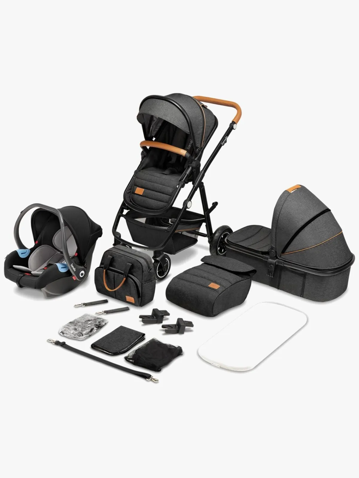 Lionelo Duo- & Kombivogne>Amber 3-in-1 Duovogn, Grey Graphite