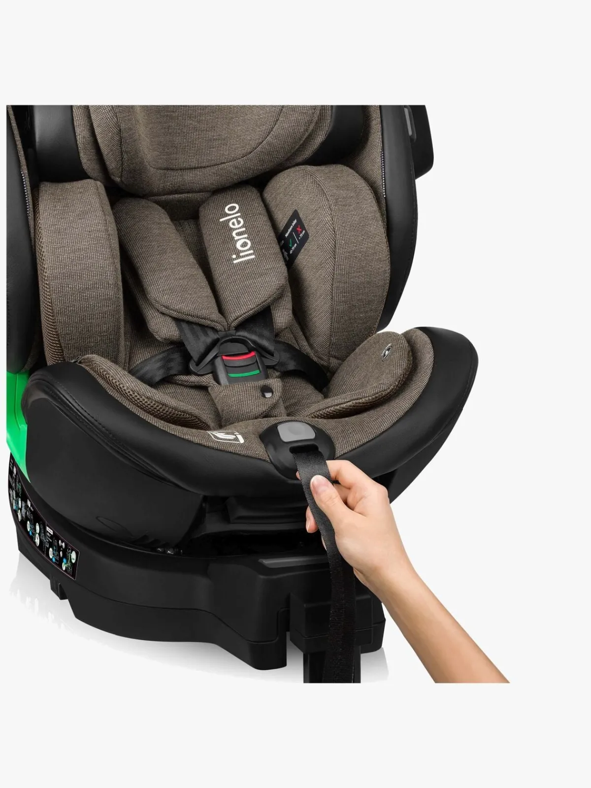 Lionelo Autostole 9-36 Kg>Harmony i-Size Autostol, Green Olive Leather