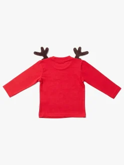 LucaLola Overdele*Luca & Lola Baby Langærmet t-shirt Santa Is Real Deer, Red