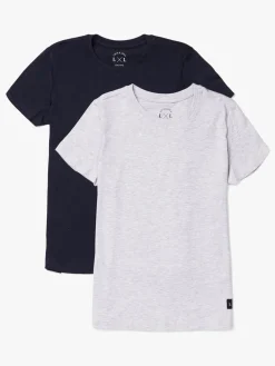 Børn LucaLola Luca & Lola Davide T-Shirt 2-pak, Grey Melange/Navy