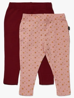 Børn LucaLola Underdele>Luca & Lola Linda Leggings 2-pak, Pink/Wine