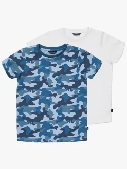 Børn LucaLola Overdele>Luca & Lola San Marino T-Shirt 2-pak, Blue Camouflage/White