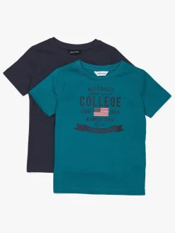 Børn LucaLola Overdele>Luca & Lola Tore T-Shirt 2-pak, Green/Navy