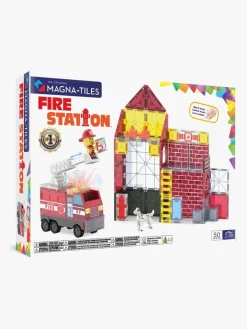 MagnaTiles Byggesæt & Lego*MAGNA-TILES Brandstation Magnetiske Byggeklodser 50 Dele