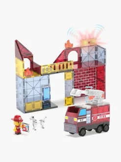 MagnaTiles Byggesæt & Lego*MAGNA-TILES Brandstation Magnetiske Byggeklodser 50 Dele