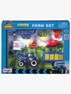 Maisto Legetøjsbiler & -Fartøjer*Mini Working Machines Bondegårdssæt New Holland Blå