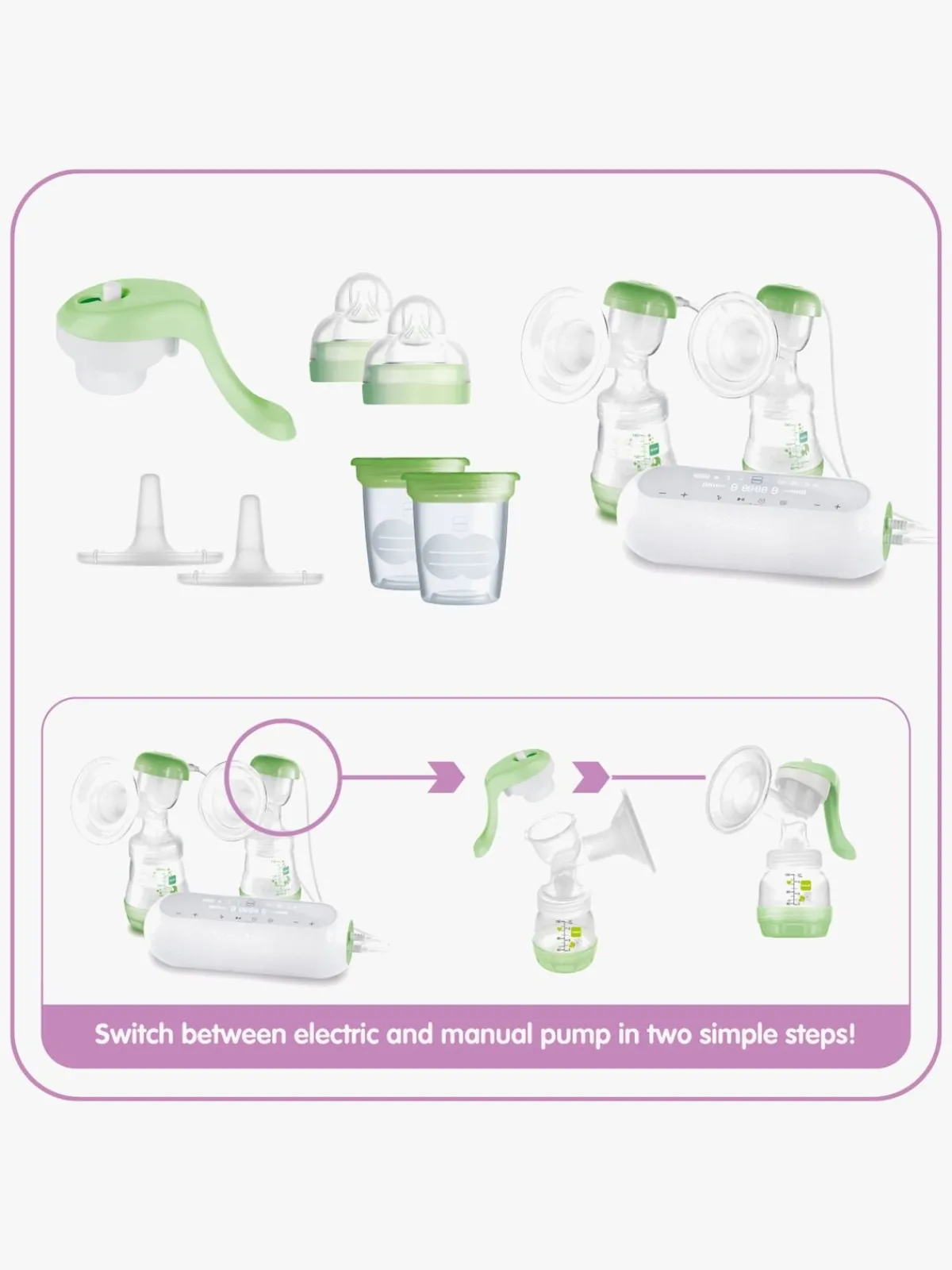 MAM Amning>2-in-1 Elektrisk Brystpumpe Dobbelt