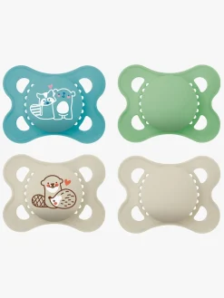 MAM Sutter & Suttesnore*Original Naturgummi Sutter 0-6m 4-pak, Blå/Neutral