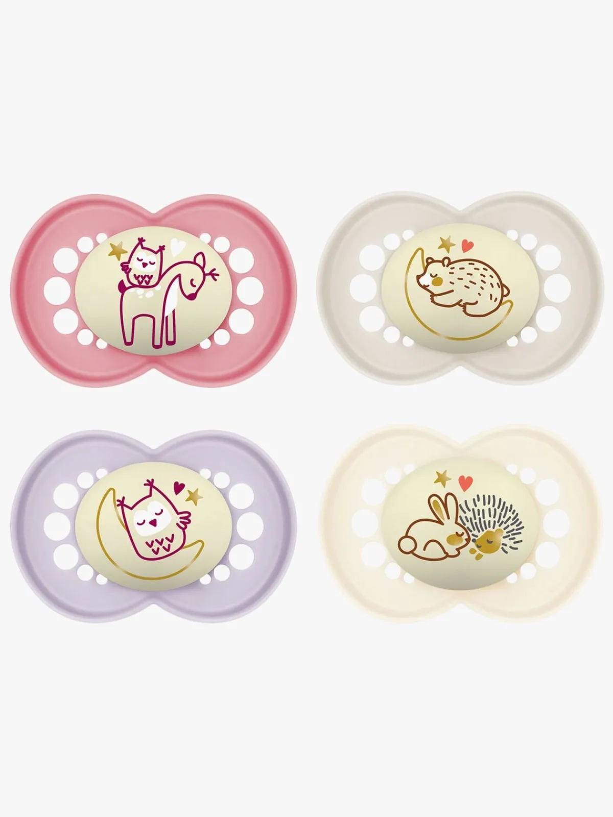 MAM Sutter & Suttesnore*Original Night Sutter 6-16m 4-pak, Pink/Neutral