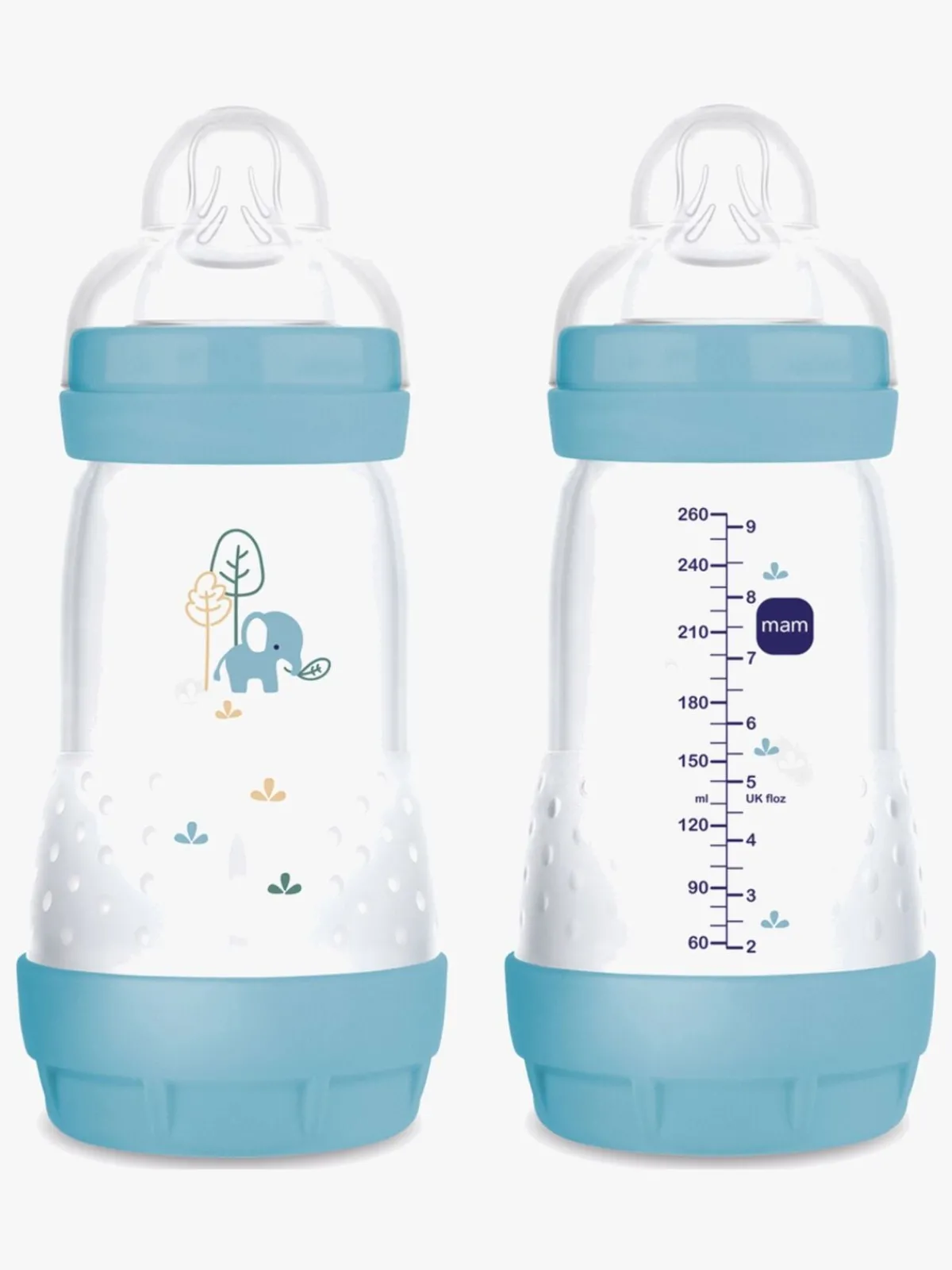 MAM Spisetid>Original Silikone Sut 16-36 mdr. 2-pak & Easy Start Sutteflaske Anti-Kolik 260 ml, Lyserød