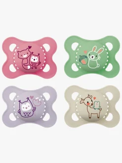 MAM Sutter & Suttesnore*Original Silikone Sutter 0-6m 4-pak, Pink/Neutral