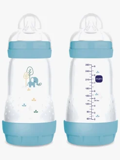 MAM Original Silikone Sut 16-36 mdr. 2-pak & Easy Start Sutteflaske Anti-Kolik 260 ml, Blå