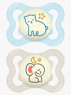 MAM Sutter & Suttesnore*Supreme Night Silikone Sut 0-6m 2-pak, Blå/Neutral