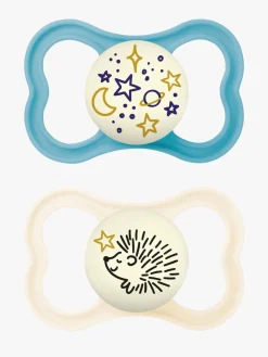 MAM Sutter & Suttesnore*Supreme Night Silikone Sutter 6-16m 2-pak, Blå/Neutral
