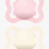 MAM Sutter & Suttesnore*Supreme Silikone Sutter 0-6m 2-pak, Pink/Neutral