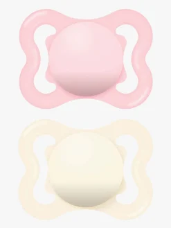 MAM Sutter & Suttesnore*Supreme Silikone Sutter 0-6m 2-pak, Pink/Neutral