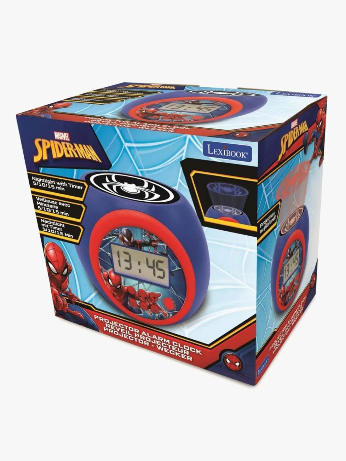 MarvelSpiderMan Interiør*Marvel Spider-Man Projector Vækkeur, Blå