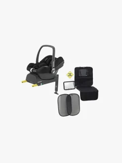 MaxiCosi Autostolspakker|Autostole 0-13 Kg*Maxi-Cosi CabrioFix i-Size Autostol Baby inkl. Base & Beemoo Tilbehørspakke, Black