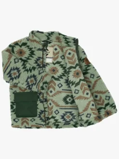 Børn MikkLine Fleecetøj></noscript>Mikk-Line Teddy-jakke, Balsam Green