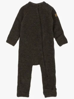 Børn MikkLine Heldragter|Uldtøj>Mikk-Line Ulddragt Merino, Dark Brown Melange