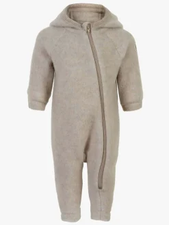 MikkLine Heldragter|Uldtøj*Mikk-Line Ulddragt Merinould med Ører, Melange Offwhite